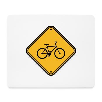 Signboard Bicycle Sign Note Zone d'avertissement - Tapis de souris (format paysage) - blanc - Devant