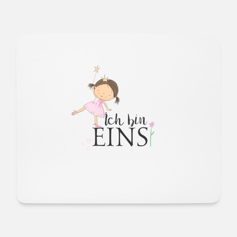 1. Geburtstag, eins, erster, Birthday, Prinzessin - Mousepad (Querformat) - Weiß