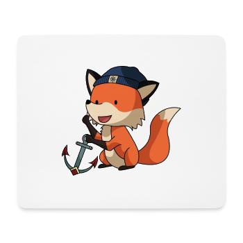 Fuchs als Seemann - Mousepad (Querformat) - Weiß - Vorne