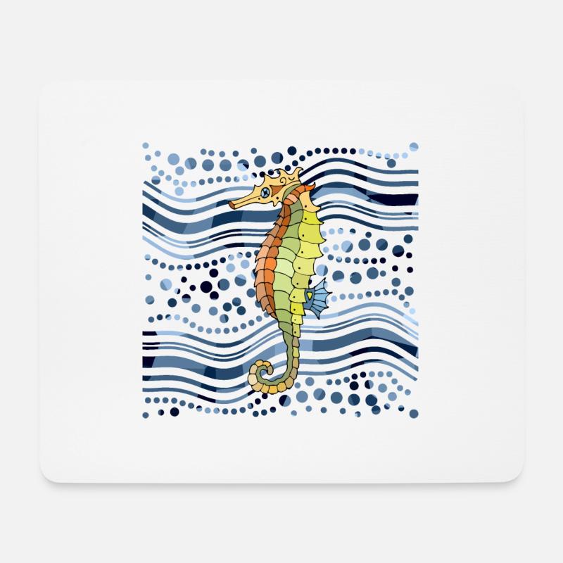 Hippocampe - Tapis de souris (format paysage) - blanc