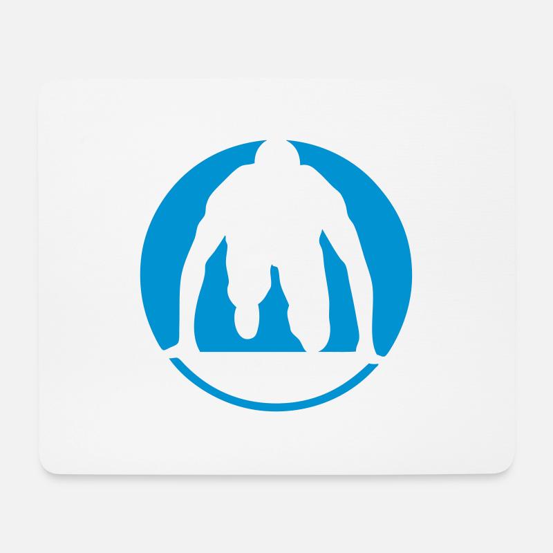 Sprinter Sport-Sportler Leichtathletik-Logo - Mousepad (Querformat) - Weiß