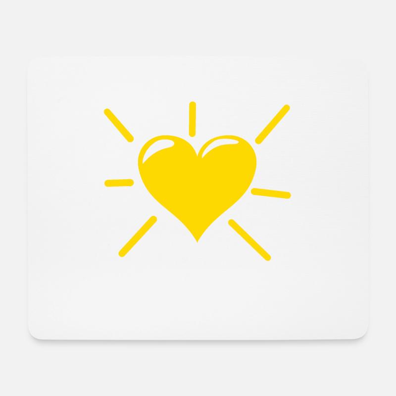 Sonnen Herz Sommer Geschenk - Mousepad (Querformat) - Weiß