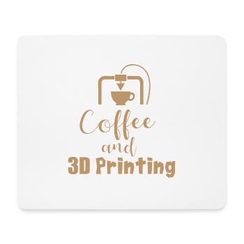 Coffe and 3D Printing - Gift Idea - Mouse Pad (horizontal) - white - Front
