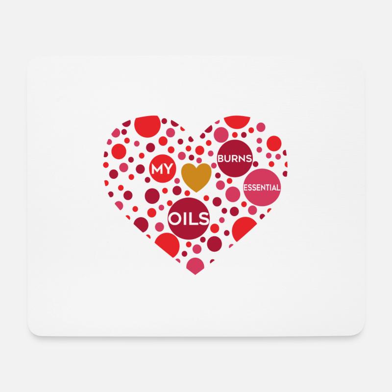 my heart burns essential oils - Mousepad (Querformat) - Weiß