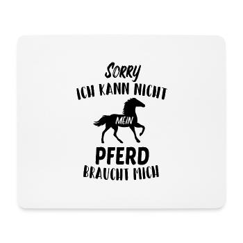 Cheval cavalier cadeau cheval - Tapis de souris (format paysage) - blanc - Devant