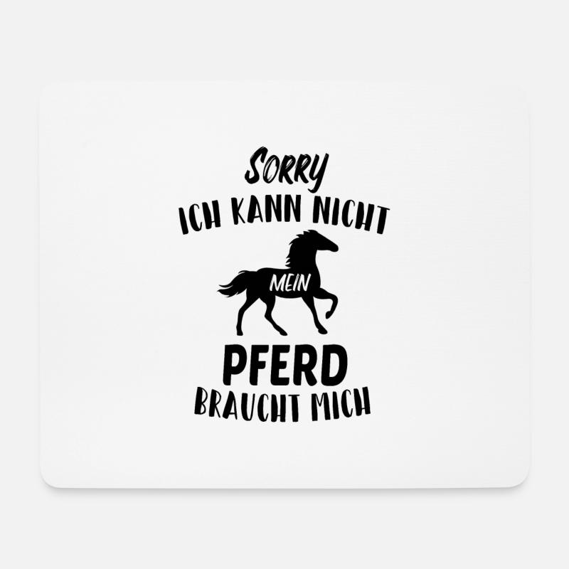 Pferd Reiterin Pferdespruch Geschenk - Mousepad (Querformat) - Weiß