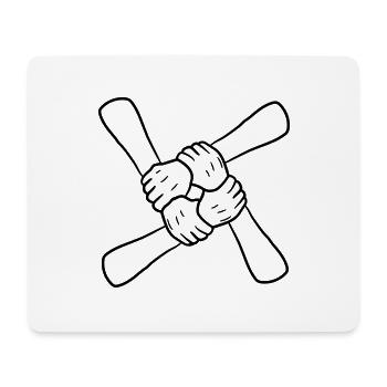 Team 4 friends holding hands crew love handshake - Mouse Pad (horizontal) - white - Front
