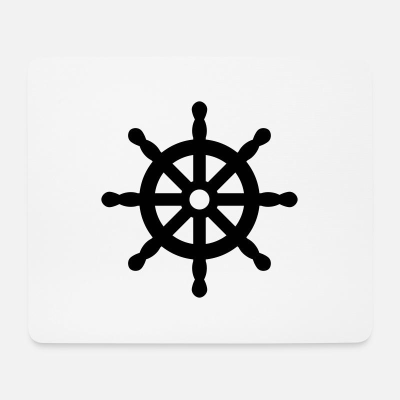 Steuerrad - Mousepad (Querformat) - Weiß