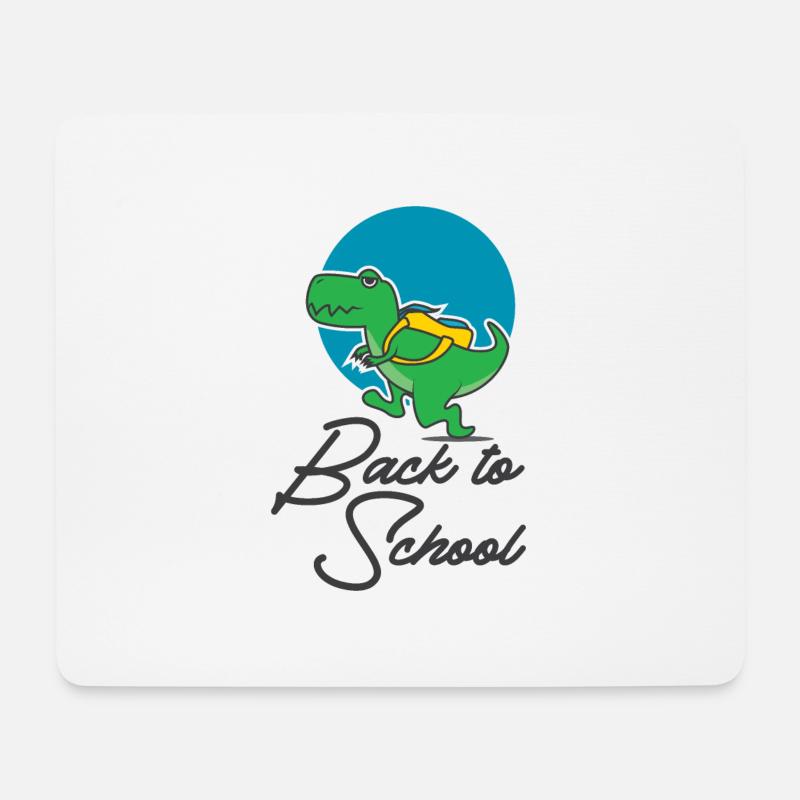 Dino back to school Schulanfang Geschenkidee - Mousepad (Querformat) - Weiß
