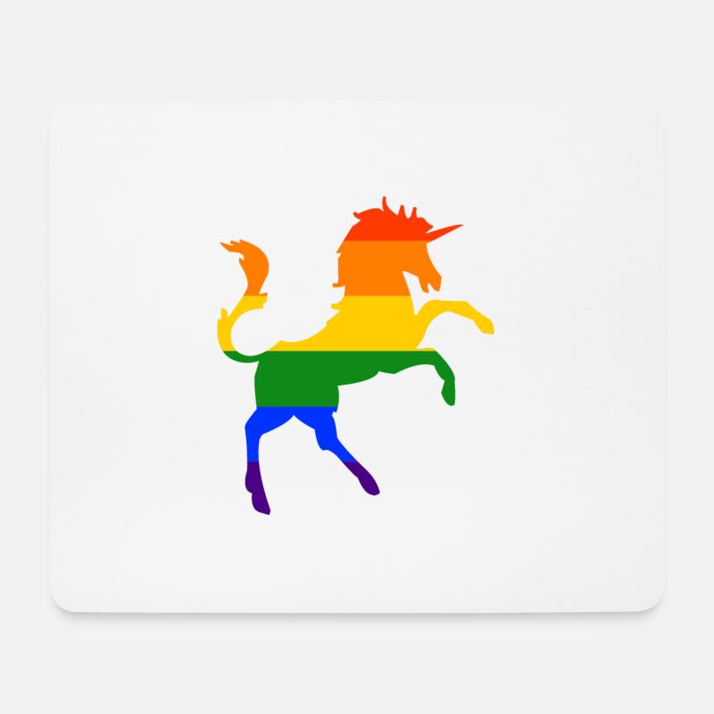 Unicorn LGBT Gay Pride Regenbogen CSD - Mousepad (Querformat) - Weiß