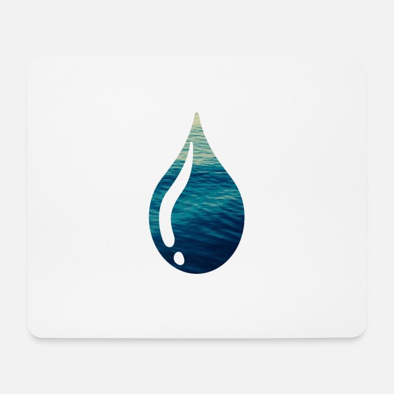 Wassertropfen Wasser - Mousepad (Querformat) - Weiß