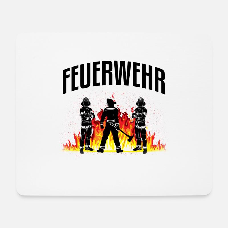 Feuerwehr - Mousepad (Querformat) - Weiß