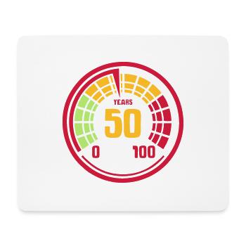 50 ans compteur age vieillesse jeunesse - Tapis de souris (format paysage) - blanc - Devant