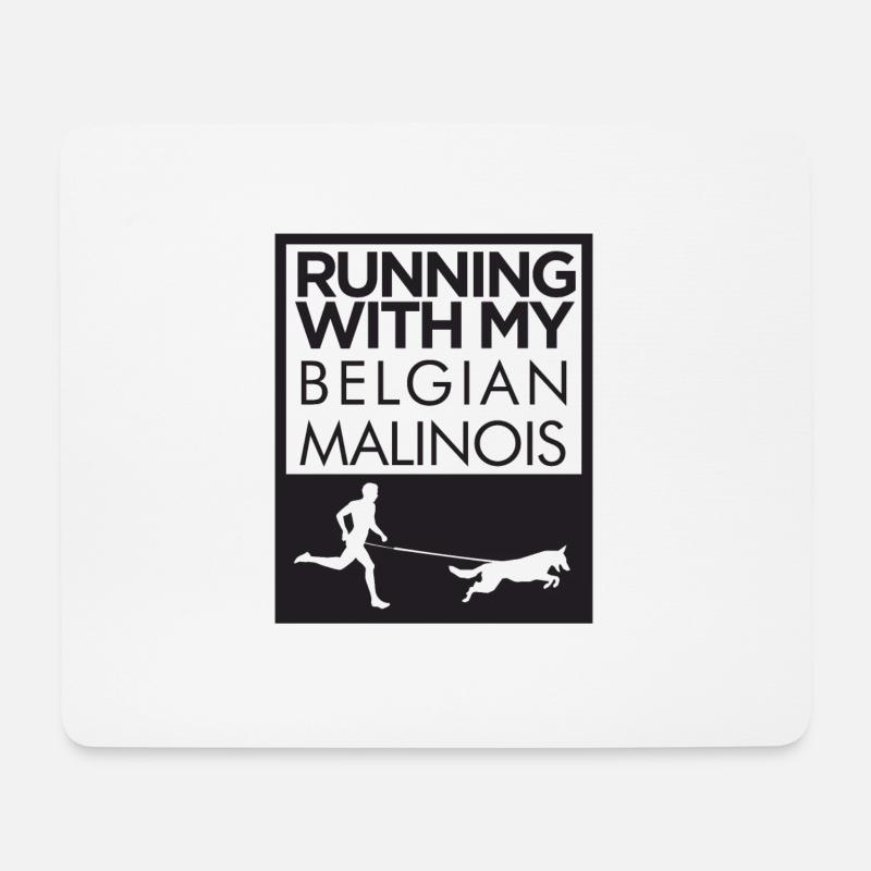 belgischer malinois Laufshirt - Mousepad (Querformat) - Weiß