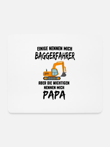 Baggerfahrer Bagger Papa Vater Geschenk - Mousepad (Querformat) - Weiß