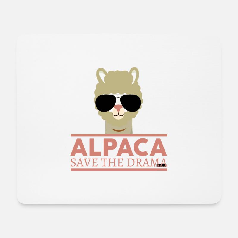 Alpaca - Mousepad (Querformat) - Weiß