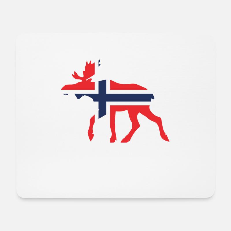 Moose Norway flag - Mousepad (Querformat) - Weiß