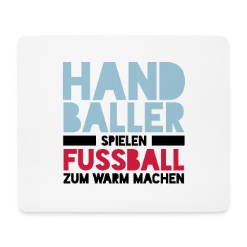 Handballer spielen Fussball zum Warm machen - Mousepad (Querformat) - Weiß - Vorne
