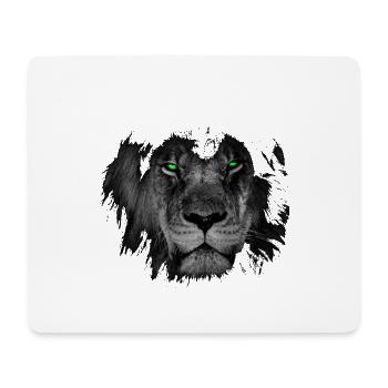Lion animal chat chat aux yeux brillants - Tapis de souris (format paysage) - blanc - Devant