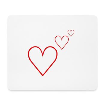 Coeur rouge Idée de cadeau Idée cadeau - Tapis de souris (format paysage) - blanc - Devant