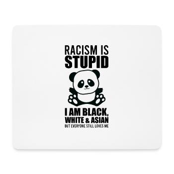 Süßer Panda gegen Rassismus! - Mousepad (Querformat) - Weiß - Vorne