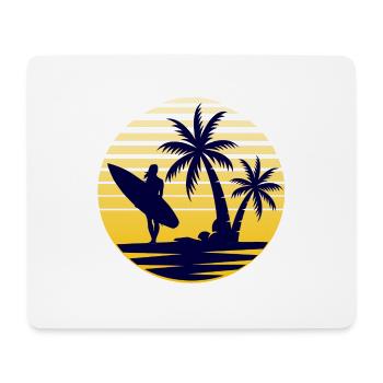 Surfen Palmen surferin Meer surfing - Mousepad (Querformat) - Weiß - Vorne
