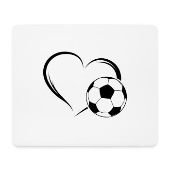Fußball Liebe Herz - Mousepad (Querformat) - Weiß - Vorne
