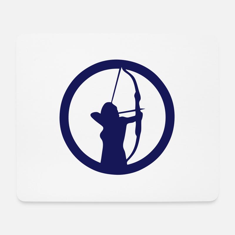 schießen Bogen Logo Bogenschütze - Mousepad (Querformat) - Weiß