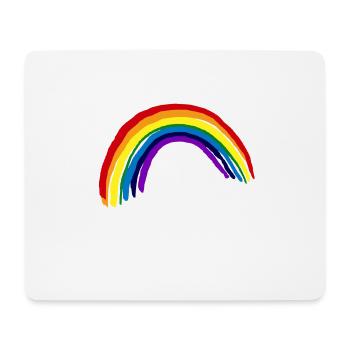 LGBT Regenbogen Rainbow Gay Pride CSD - Mousepad (Querformat) - Weiß - Vorne