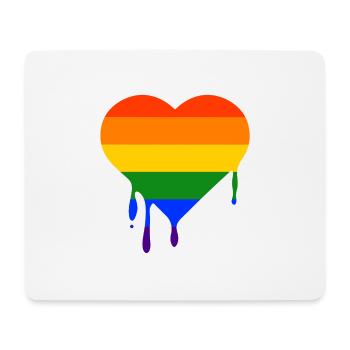 LGBT Herz Heart Gay Pride CSD Regenbogen - Mousepad (Querformat) - Weiß - Vorne