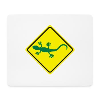 warnung echse 3 farb vektor - Mousepad (Querformat) - Weiß - Vorne