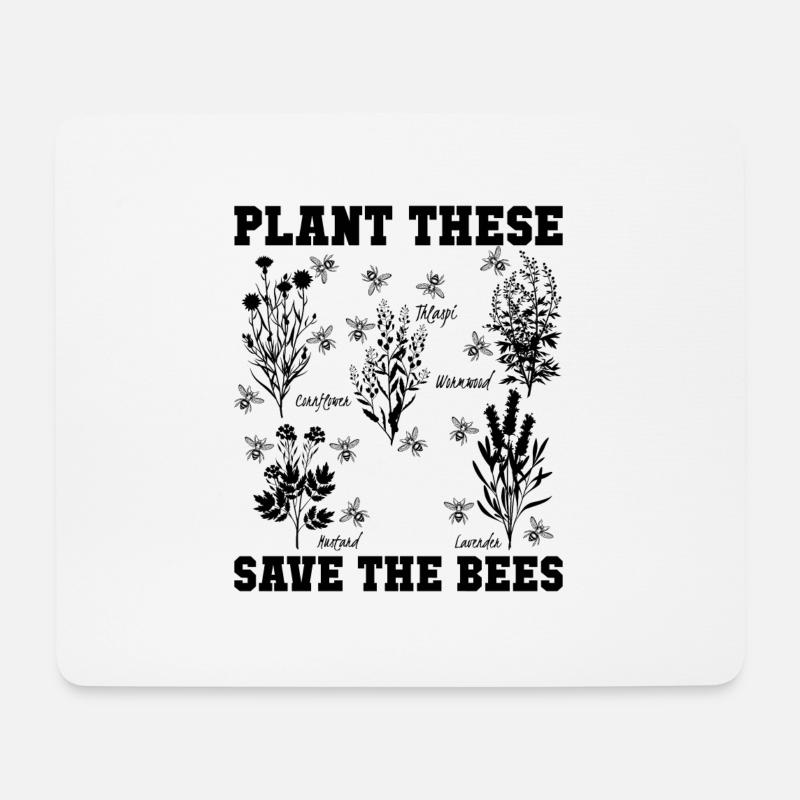 Plant these save the bees gift - Mouse Pad (horizontal) - white