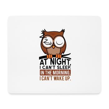 Eule Nachteule Schlaf schlafen Bett Morgen Nacht - Mousepad (Querformat) - Weiß - Vorne