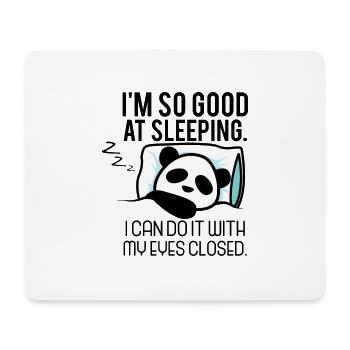 Panda Meister im Schlafen Bett chillen Schlafmütze - Mousepad (Querformat) - Weiß - Vorne