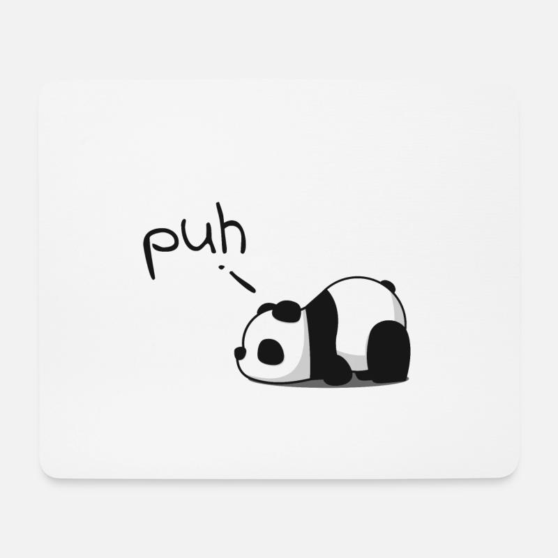 Müder Panda Puh - Mousepad (Querformat) - Weiß