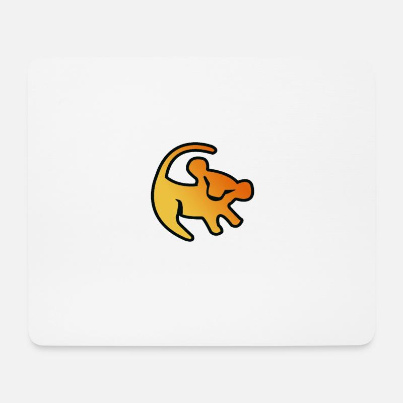 süßer Löwe - Mousepad (Querformat) - Weiß