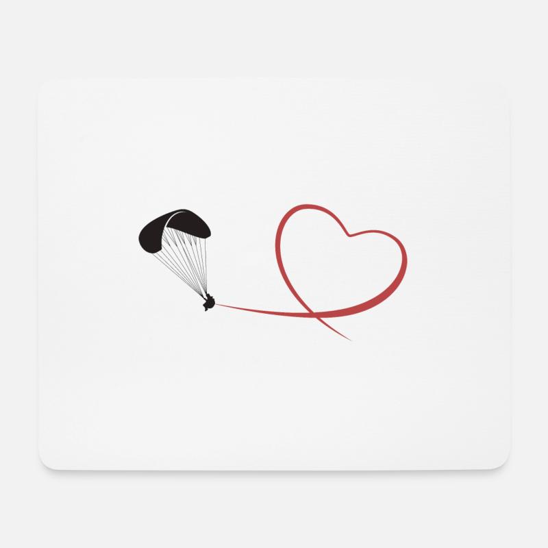 Paragliding Herz - Mousepad (Querformat) - Weiß