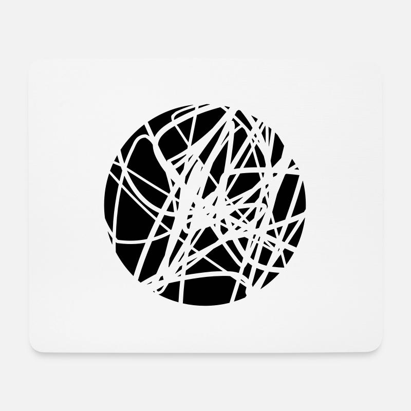 Gekritzelte chaotische Striche Muster - Mousepad (Querformat) - Weiß