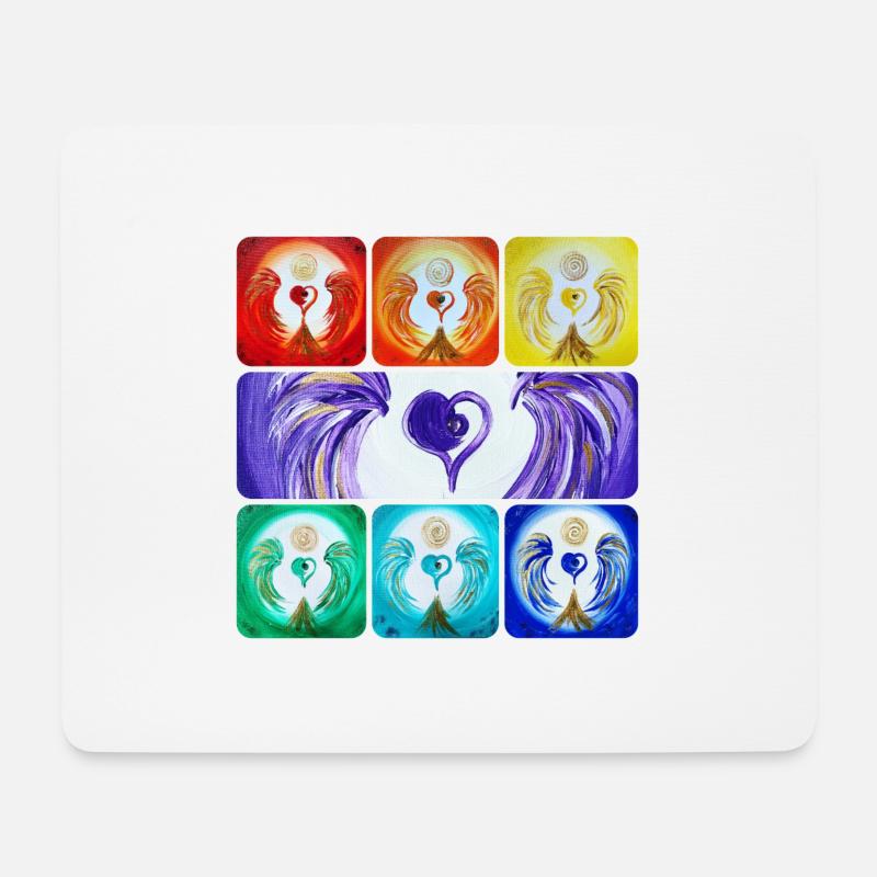 Herzengel der 7. Energiezentren - Mousepad (Querformat) - Weiß