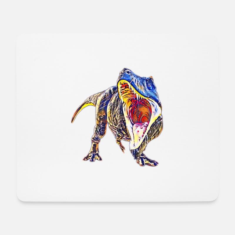 T-Rex - Mousepad (Querformat) - Weiß