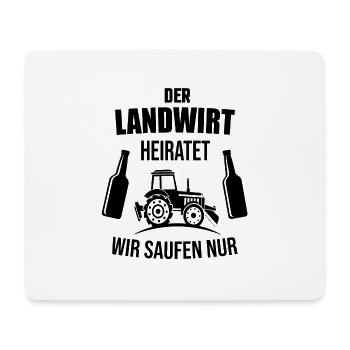 Farmer bachelorette party groom crew - Tapis de souris (format paysage) - blanc - Devant