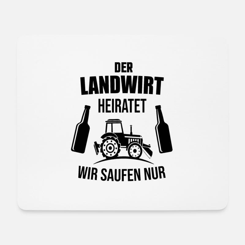 Landwirt Junggesellenabschied Bräutigam Crew - Mousepad (Querformat) - Weiß