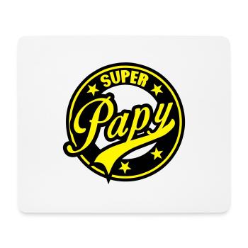 super papy vintage cercle rond logo - Tapis de souris (format paysage) - blanc - Devant
