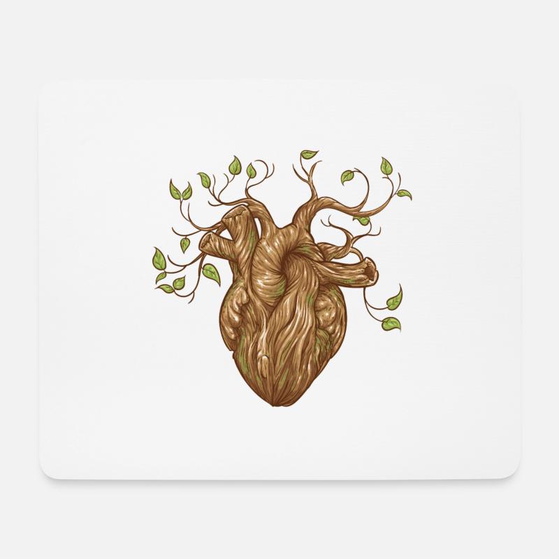 Natur Herz Pflanzen Herz der Natur - Mousepad (Querformat) - Weiß