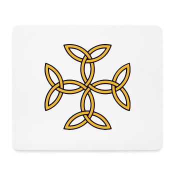 Tattoo mit endlosem Knoten und keltischem Kreuz - Mousepad (Querformat) - Weiß - Vorne