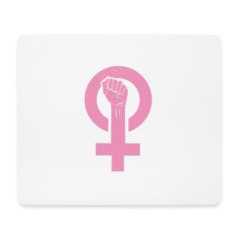 Féminisme Poing - Tapis de souris (format paysage) - blanc - Devant