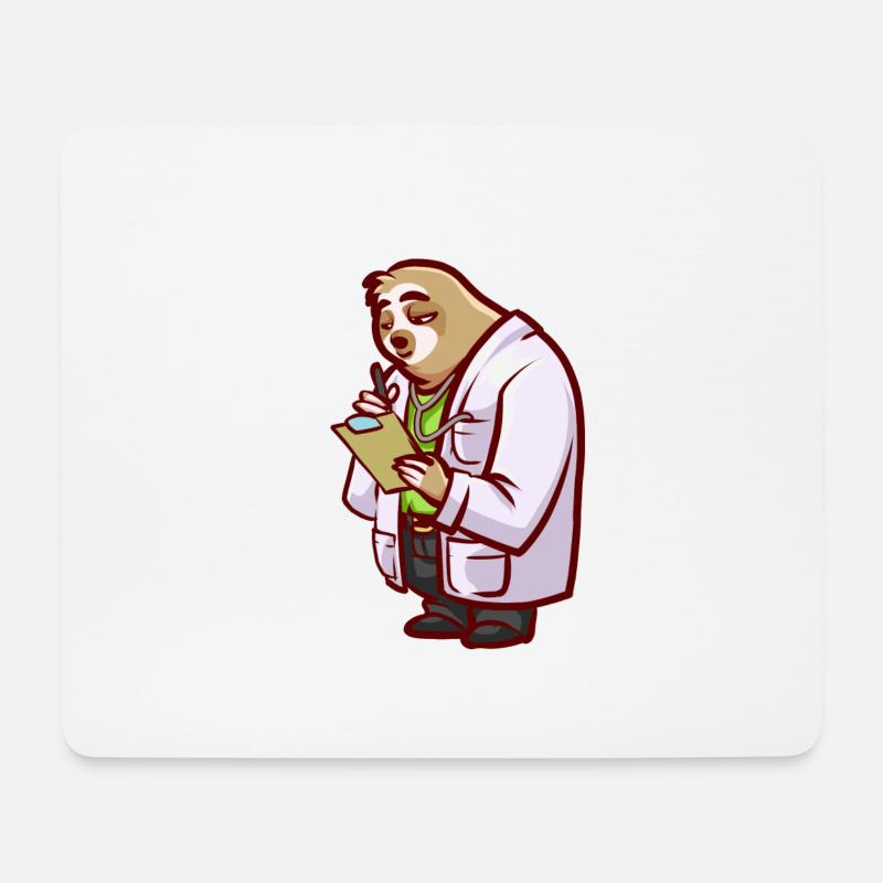 Faultier Arzt oder Doktor Ärzte Geschenk - Mousepad (Querformat) - Weiß