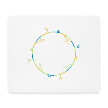 colorful circle ring round long bamboo plant silhouet - Mouse Pad (horizontal) - white - Front