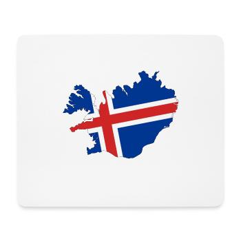 Carte du drapeau de l'Islande - Tapis de souris (format paysage) - blanc - Devant
