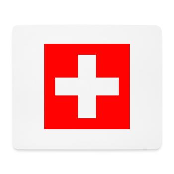 Schweiz/Scweizer/Flagge - Mousepad (Querformat) - Weiß - Vorne